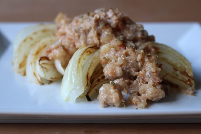 白ミートソース焼き玉ねぎ