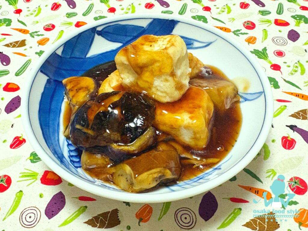 油大さじ2で作る「ナスと豆腐の揚げだし~出汁あんかけ~」のサムネイル